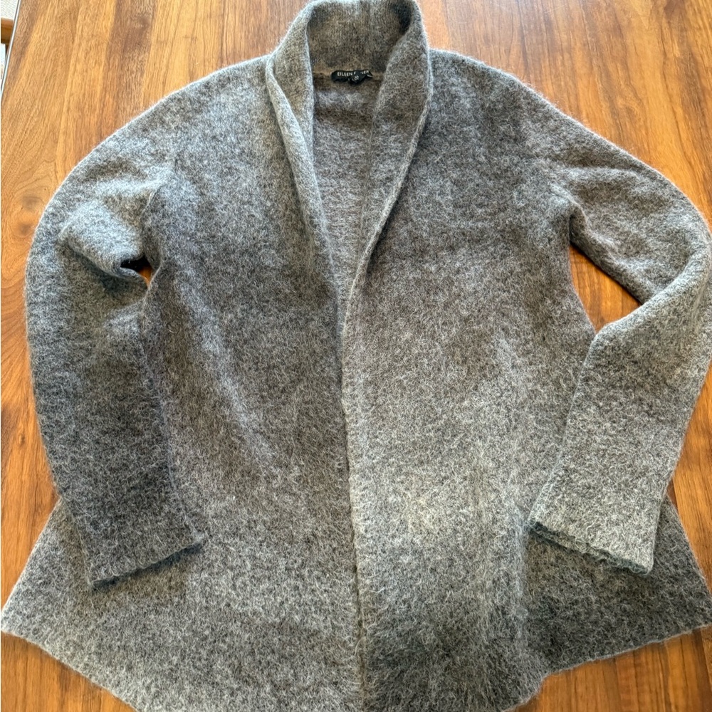 Eileen Fisher Mohair Gray Ombré Open Front Cardigan